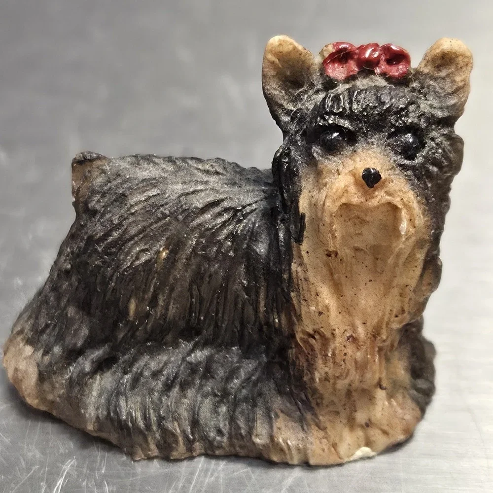 Vintage Hand Painted Yorkie Resin Figurines 1.5